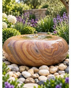 Rosara Rainbow Sandstone 50cm Curved Babbling Bowl Water Feature