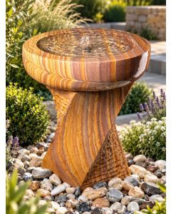 Rosara Rainbow Sandstone Bird Bath Water Feature
