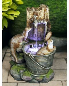 Two Otters at Tap Water Feature