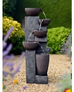 Solar Burgos Pouring Bowls Water Feature
