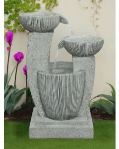 Solar Textured Bowls Water Feature