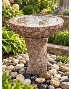 Rosara Pink Granite Bird Bath Water Feature
