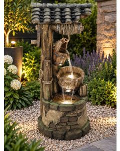 Rustic Wishing Well Water Feature