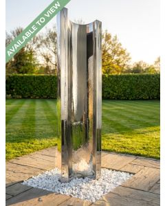 Serio Polished Steel 1.2m C Shaped Water Feature 