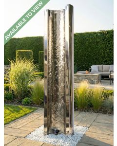 Serio Polished Steel 1.5m C Shaped Water Feature