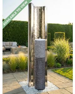 Serio Granito Steel C & Two Tone Granite Column 1.5m Water Feature