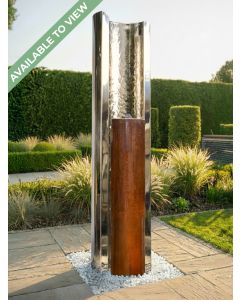 Serio Metallo Steel C & Corten Column 1.5m Water Feature
