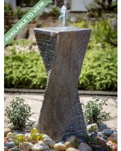 Malone Black Limestone 75cm Twist Water Feature