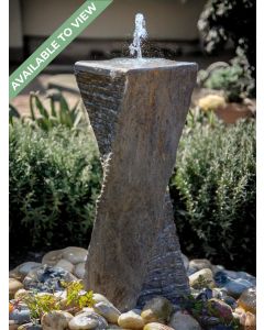 Solar Malone Black Limestone 75cm Twist Water Feature