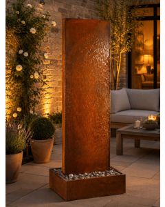 Staffora Corten Steel 2m Wall and Base Water Feature