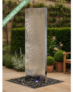 Staffora XL Polished Steel 1.8m Wall Water Feature
