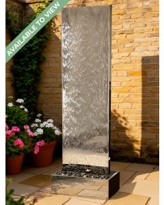 Staffora XL Polished Steel 2m Wall and Base Water Feature