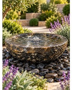 Rosara Black Limestone 45cm Babbling Bowl Water Feature Kit