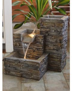 Stone Pouring Columns Water Feature