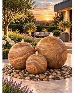 Lunari Trio Rainbow Sandstone Sphere Water Feature