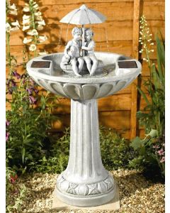 Solar Umbrella Fountain Bird Bath