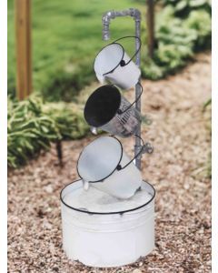 Metal Stacked Buckets Water Feature
