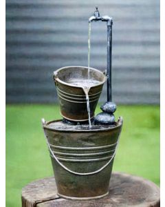Two Tin Buckets with Tap Water Feature