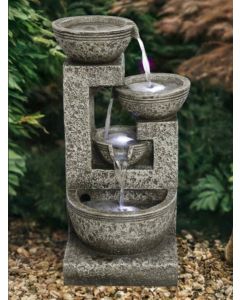 Medium Grey Four Bowl Water Feature