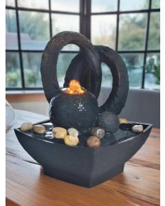 Black Sphere with Arches Water Feature