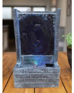 Grey Buddha Face with Brick Water Feature by Aqua Creations