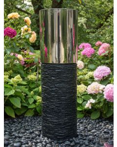 Caldera Slate and Steel 90cm Column Water Feature