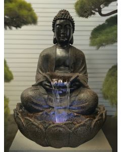 Brown Sitting Buddha Water Feature