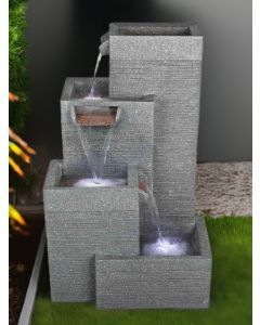 Rectangular Grey Pillars Water Feature