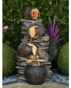 Four Pots on Rock Water Feature