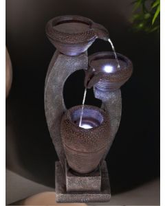 Solar U Shaped Bowls Water Feature