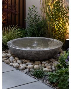 Rosara Black Limestone 72cm Polished Babbling Bowl Water Feature