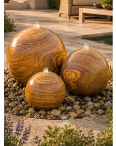 Lunari Trio Rainbow Sandstone Sphere Water Feature