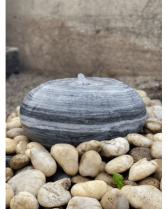 Polished Grey White Marble Fountain