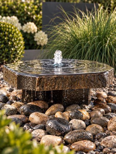 Miren Large Basalt Slab and Plinth Water Feature