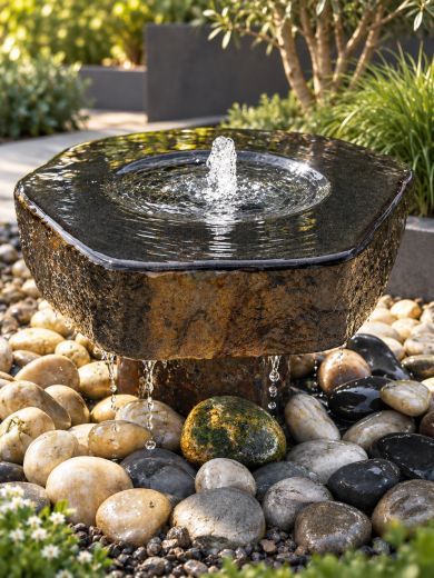 Miren Babbling Basalt and Plinth Water Feature