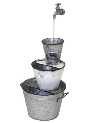 Metal Buckets and Tap Water Feature