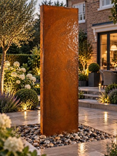 Staffora Corten Steel 1.8m Wall Water Feature