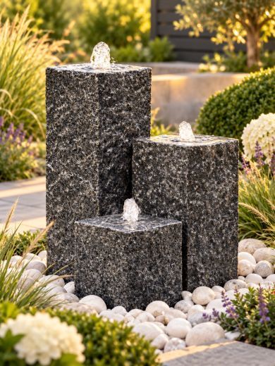 Buesento Granite Three Columns Water Feature