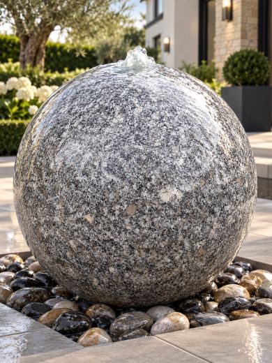 Monara Grey Granite 60cm Polished Sphere Water Feature