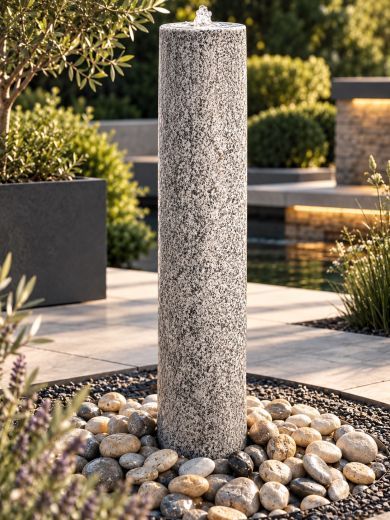 Caldera Grey Granite 90cm Column Water Feature