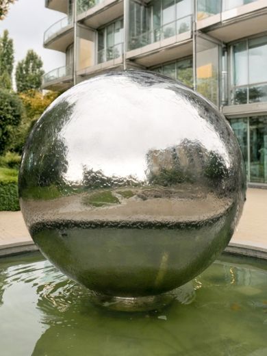 Aterno 300cm Polished Steel Sphere Water Feature