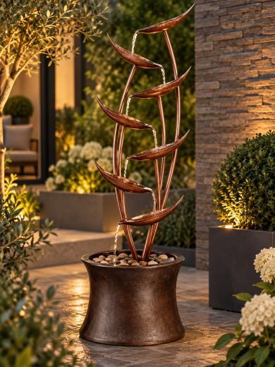 Solar Autumn Copper Cascade Water Feature