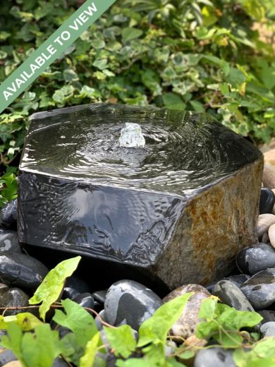 Miren Basalt Carved Crystal Water Feature