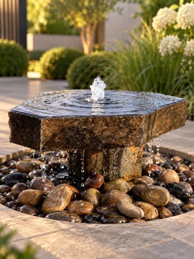 Miren Medium Basalt Slab and Plinth Water Feature