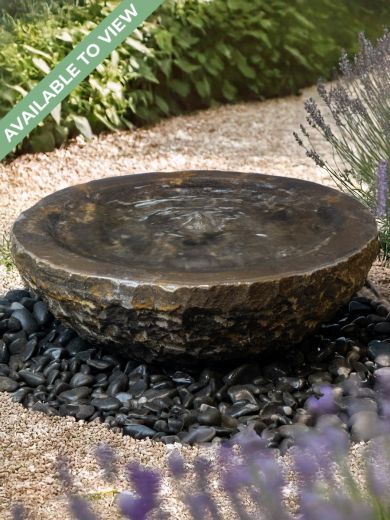 Rosara Black Limestone 45cm Babbling Bowl Water Feature Kit