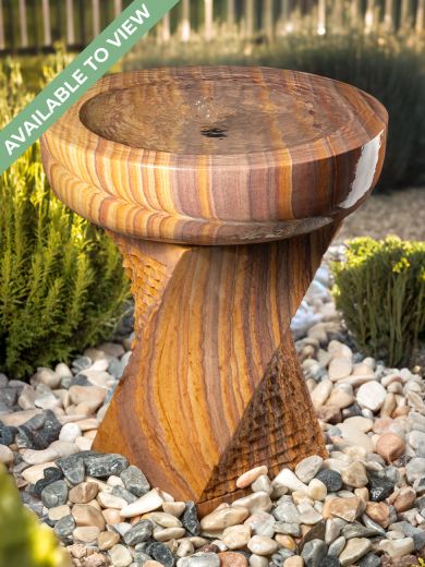 Rosara Rainbow Sandstone Bird Bath Water Feature