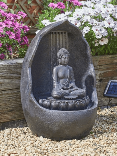 Solar Buddha Rain Effect Water Feature