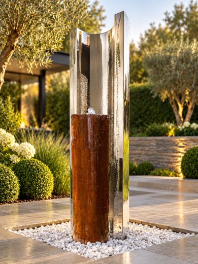 Serio Metallo Steel & Corten 1.2m Water Feature