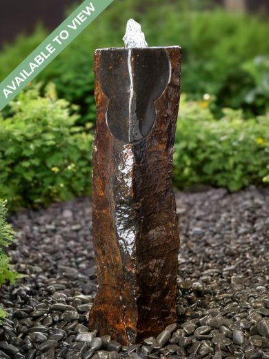 Caldera Basalt Carved Top 50cm Column Water Feature