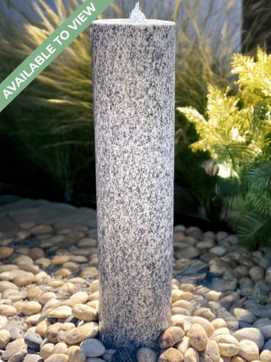 Caldera Grey Granite 90cm Column Water Feature